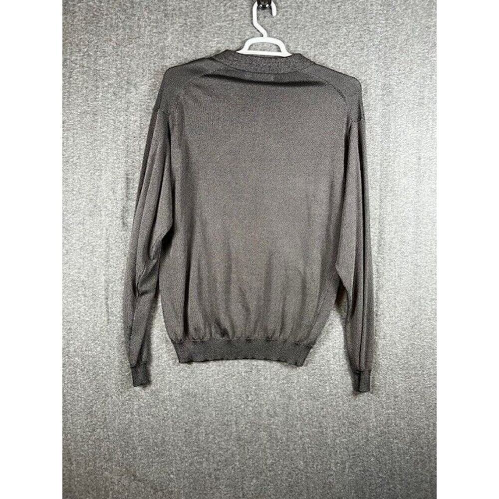 Pronto Uomo Men Black Long Sleeve Sweater 1/4 button Pullover Rayon Blend Size L - Picture 3 of 8